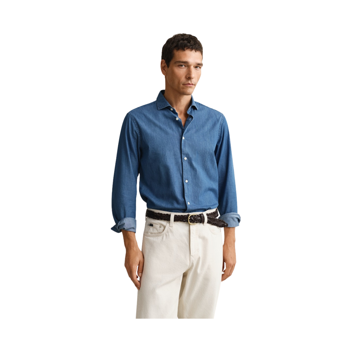 Indigo Twill Shirt - 980 Semi Light Blue