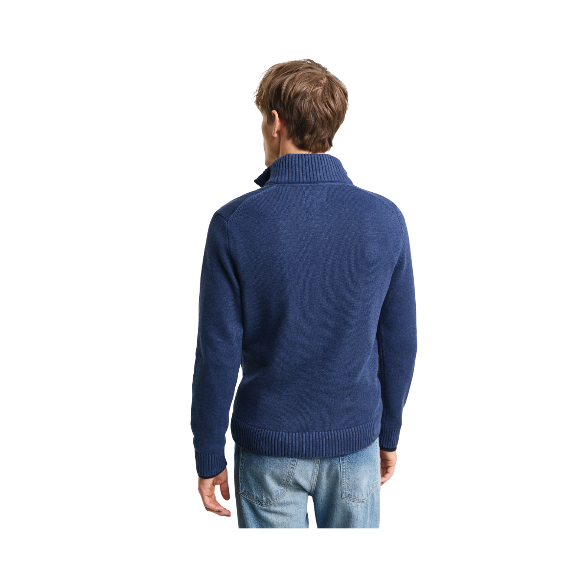 Casual Cotton Halfzip - Dark Jeansblue Melange