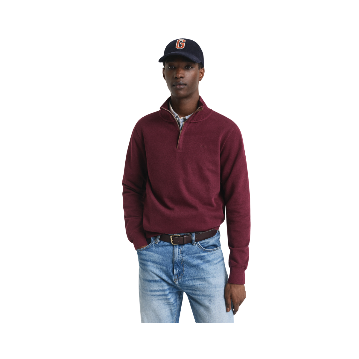 Sacker Rib Half Zip - Winter Wine