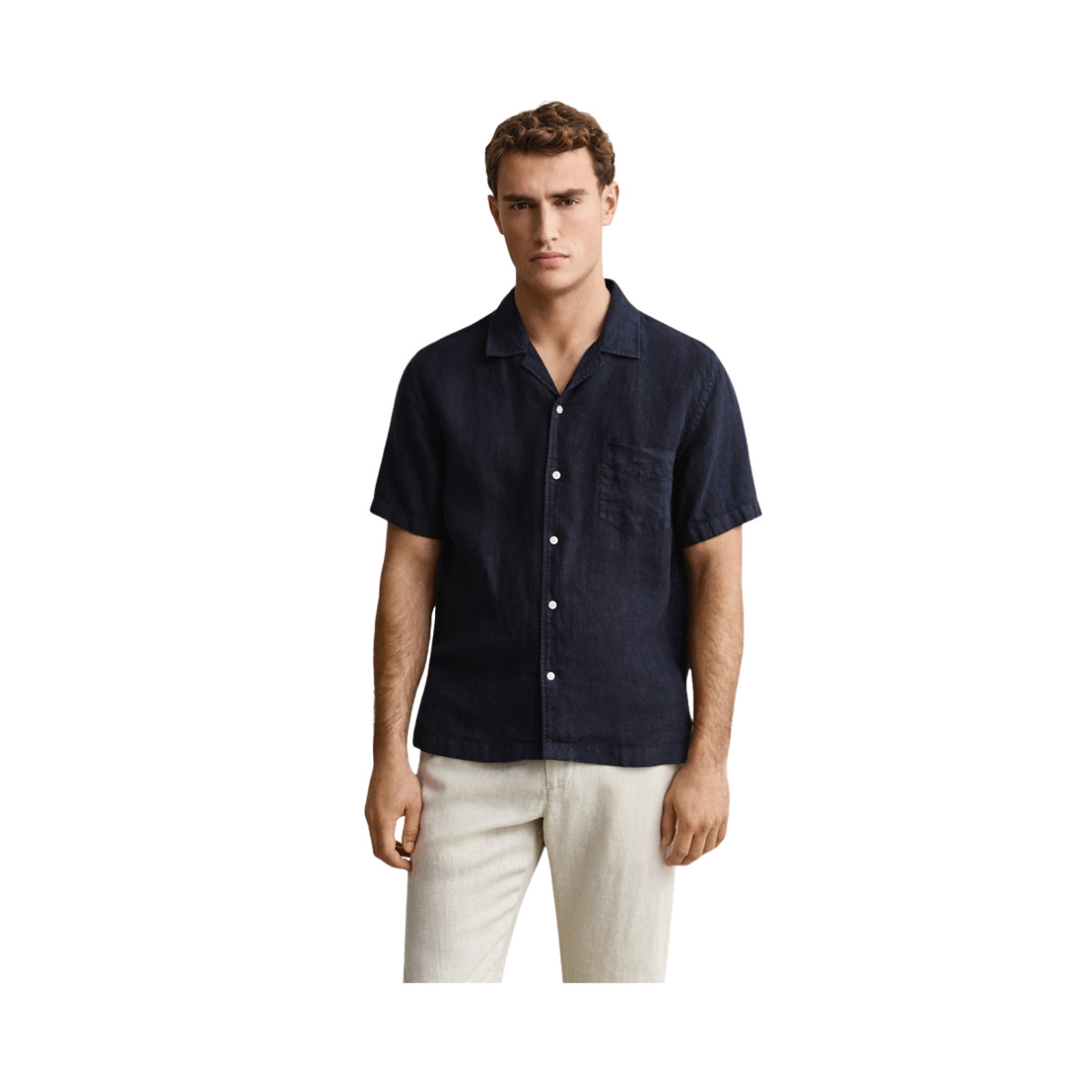 Gmnt Dyed Linen Camp Shirt - Evening Blue