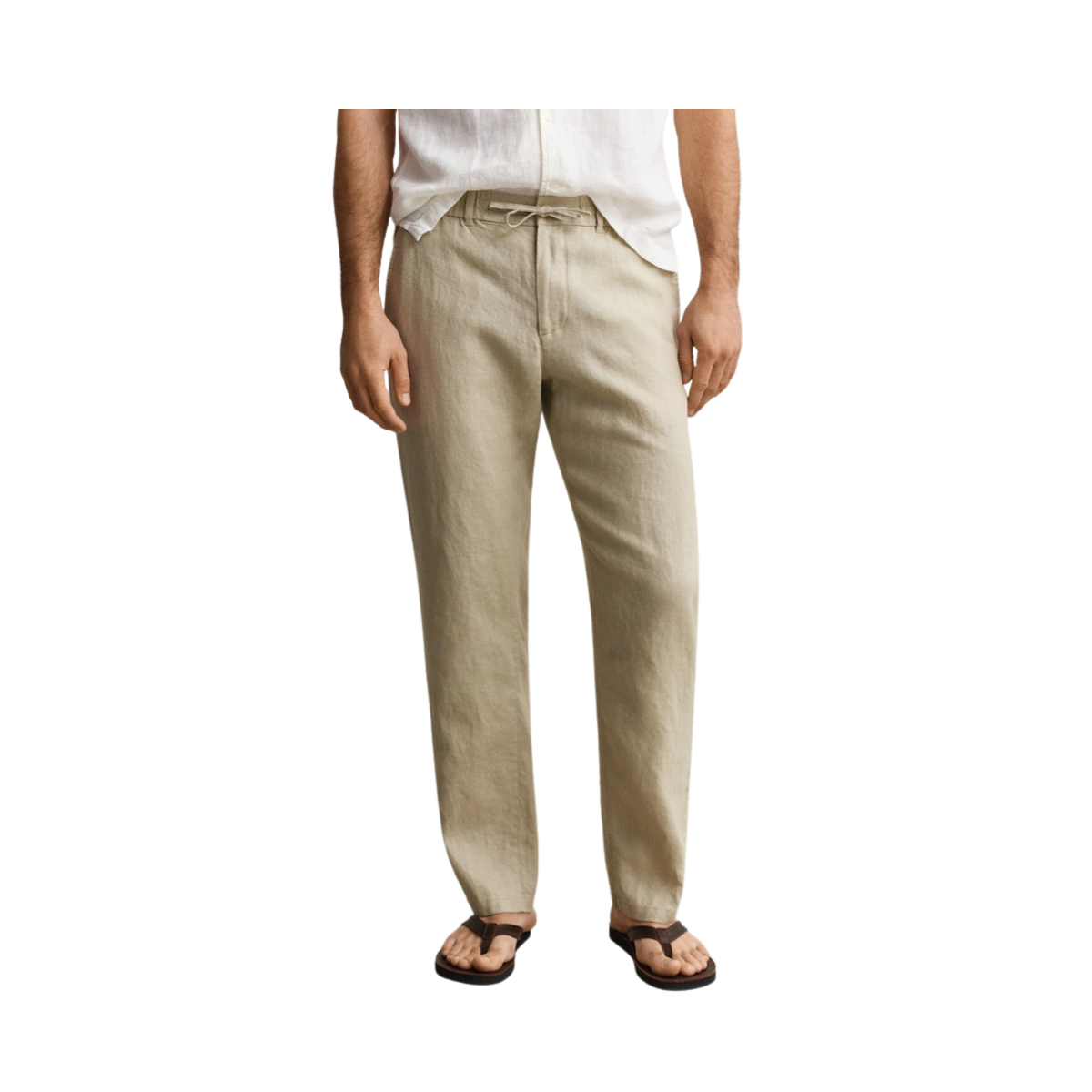 Reg Linen DS Pants - Oat Beige
