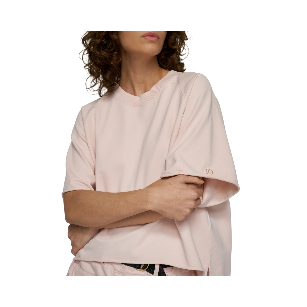 Short Sleeve LA Sweater - Powder