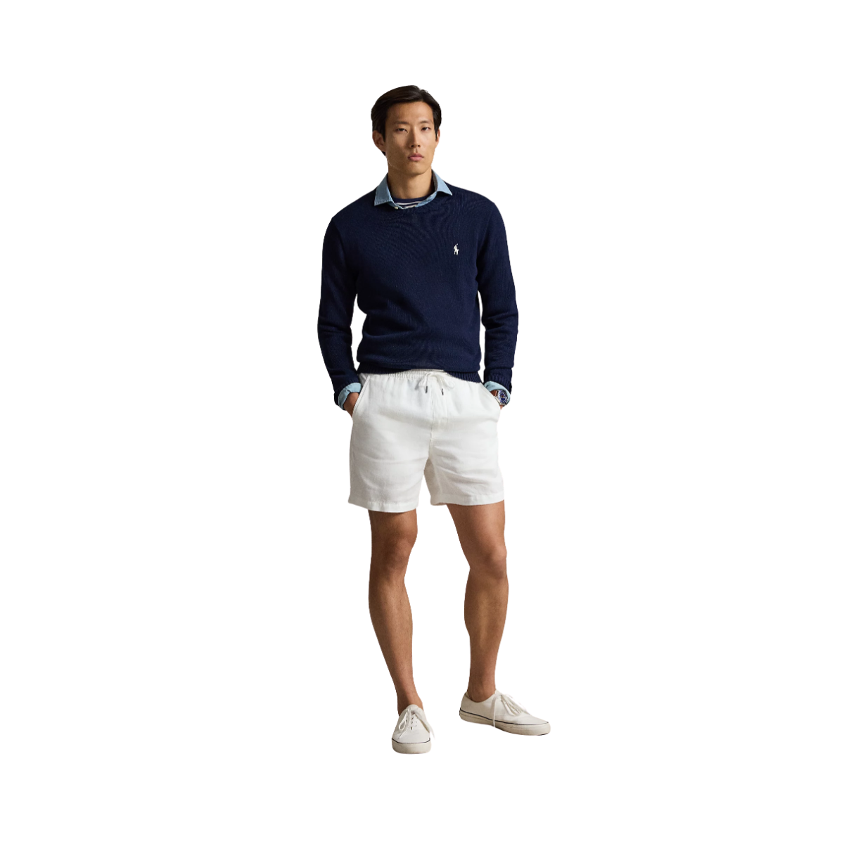 Cotton Crewneck Sweater - Hunter Navy