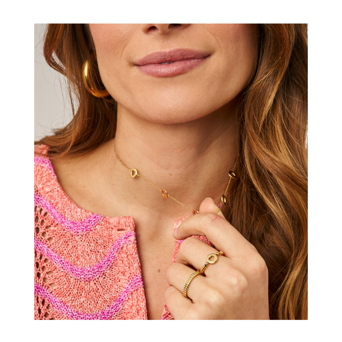 Ring Os Stretch Open Heart - Gold