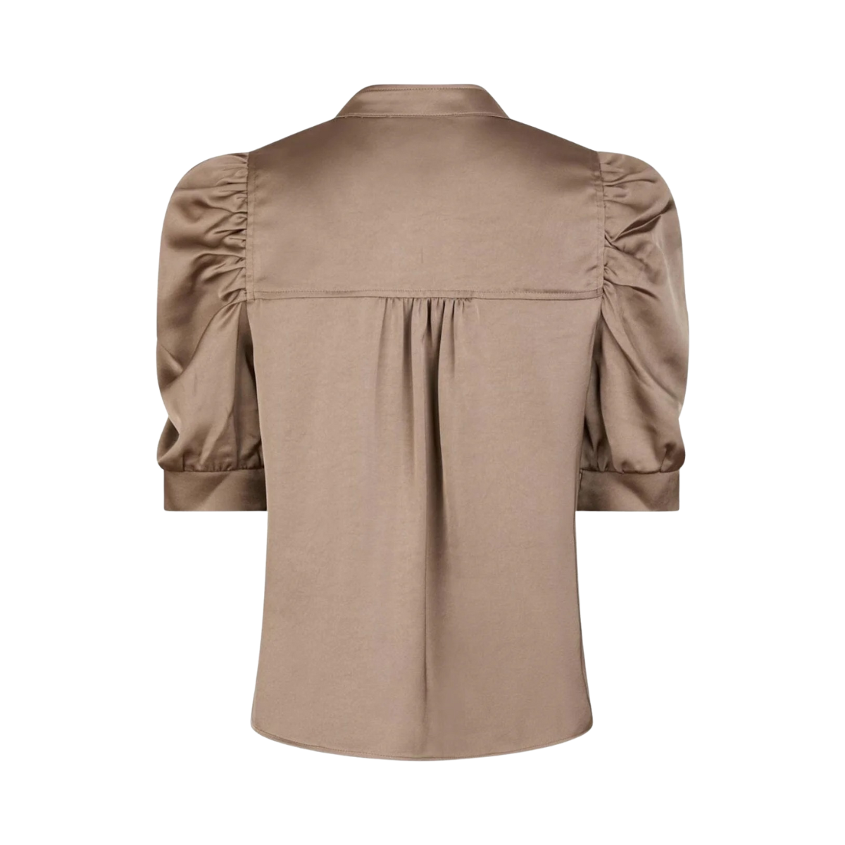 Roella Heavy Sateen Blouse - Dark Taupe