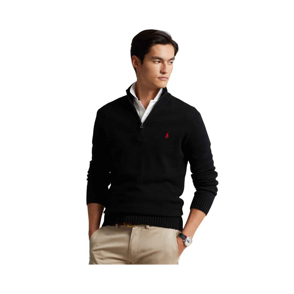 Long Sleeve Pullover - Polo Black