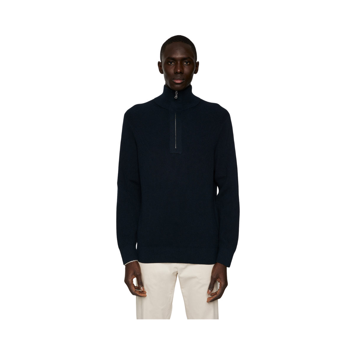 Alex Half Zip Knitted Sweater - Navy