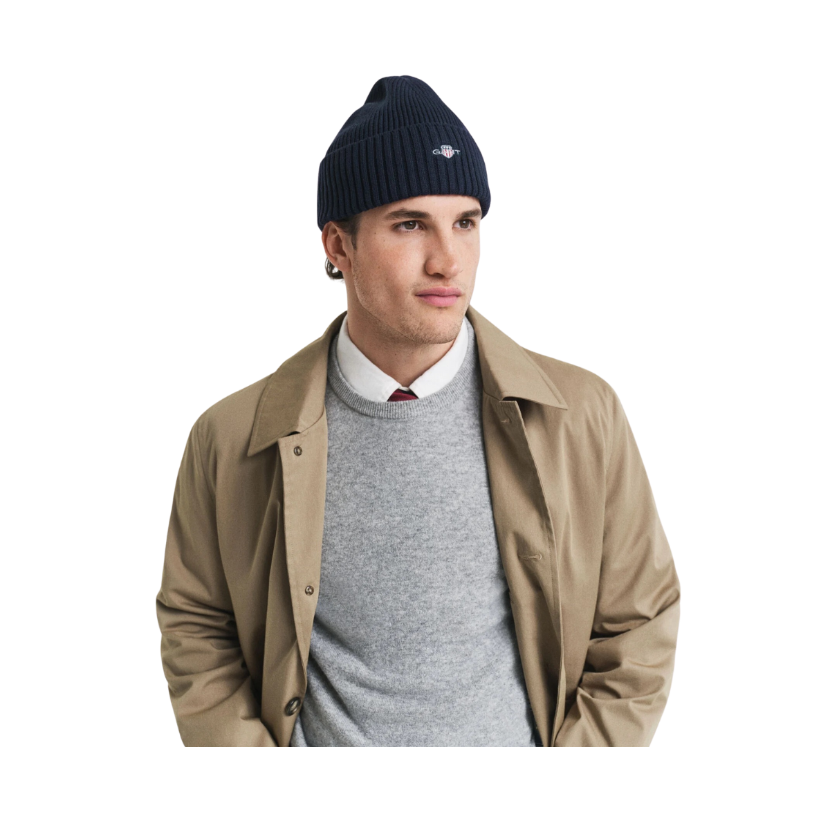 Cotton Blend Logo Beanie - 410 Marine