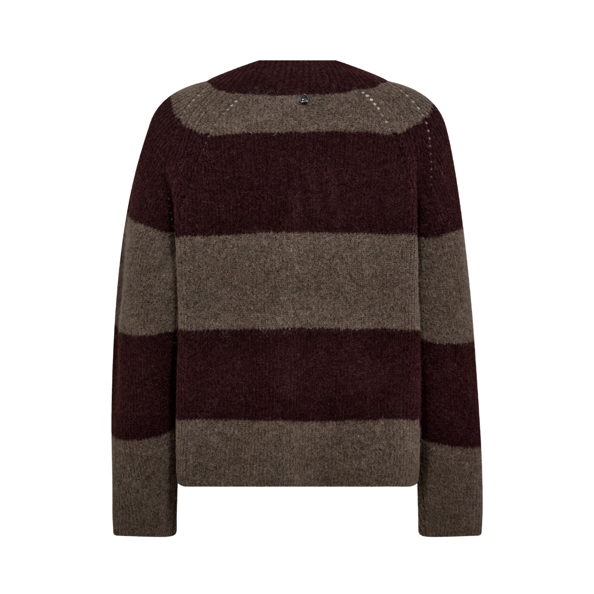 MMTaci Stripe LS V-Neck Knit - Fudge