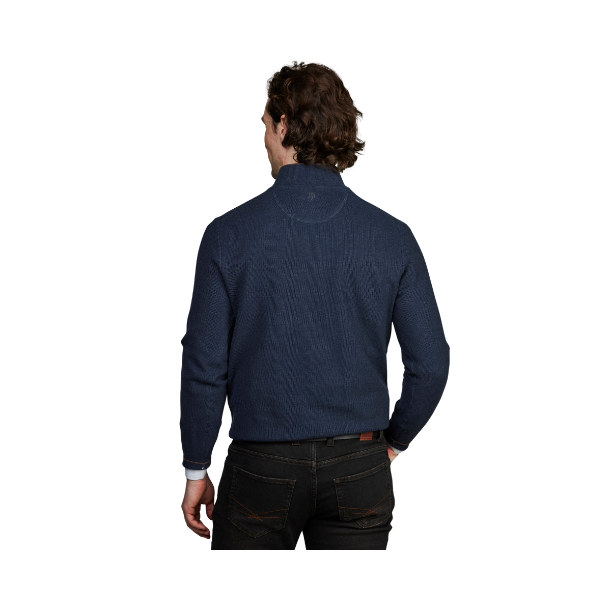 Half Zip Structure Knit - Dark Blue