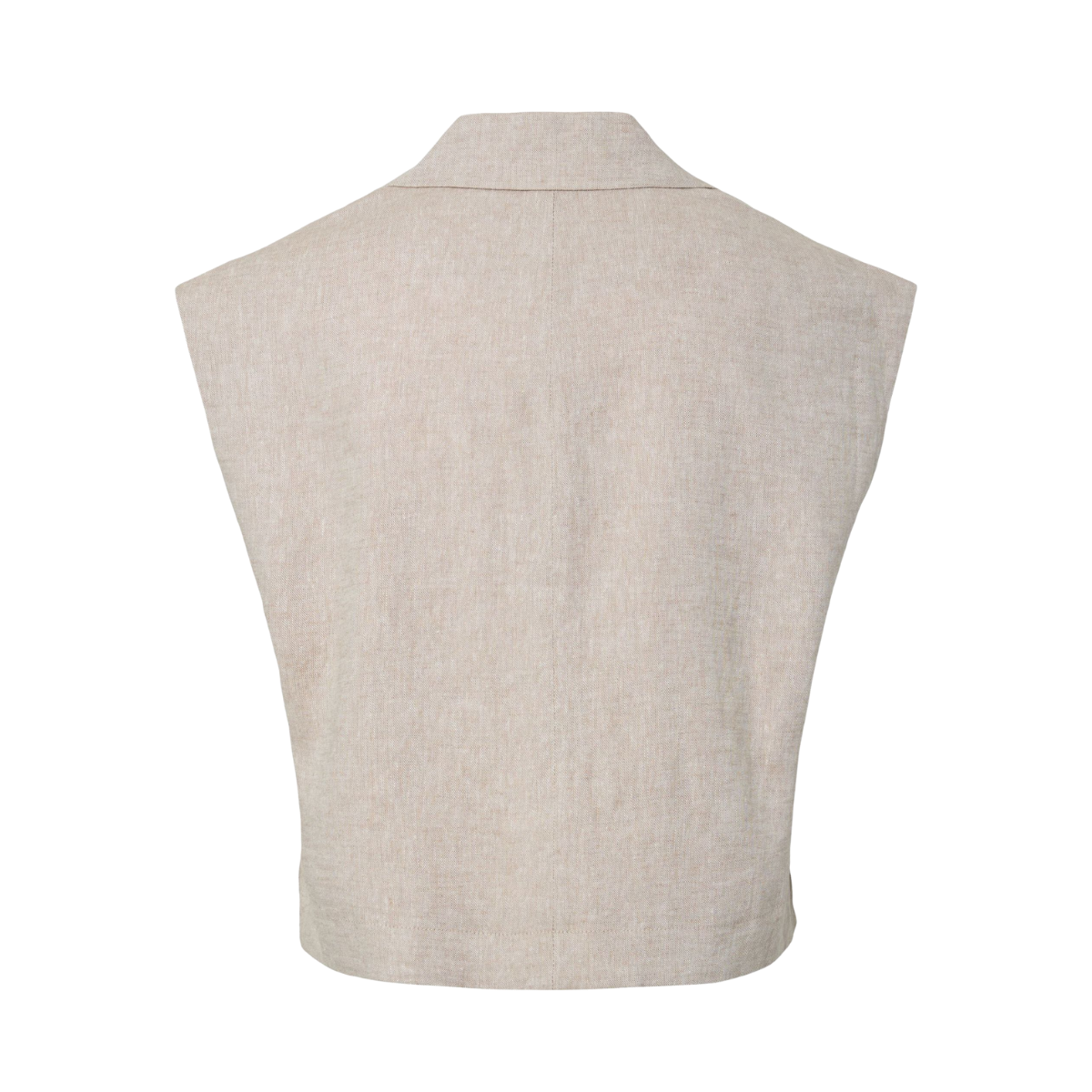 YASUsuma Short Linen Blend Waistcoat - White Pepper