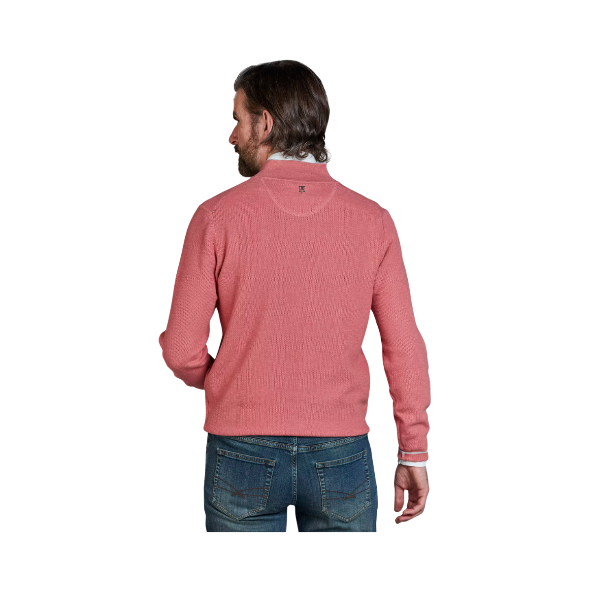 Half Zip Structure Knit - Soft Red