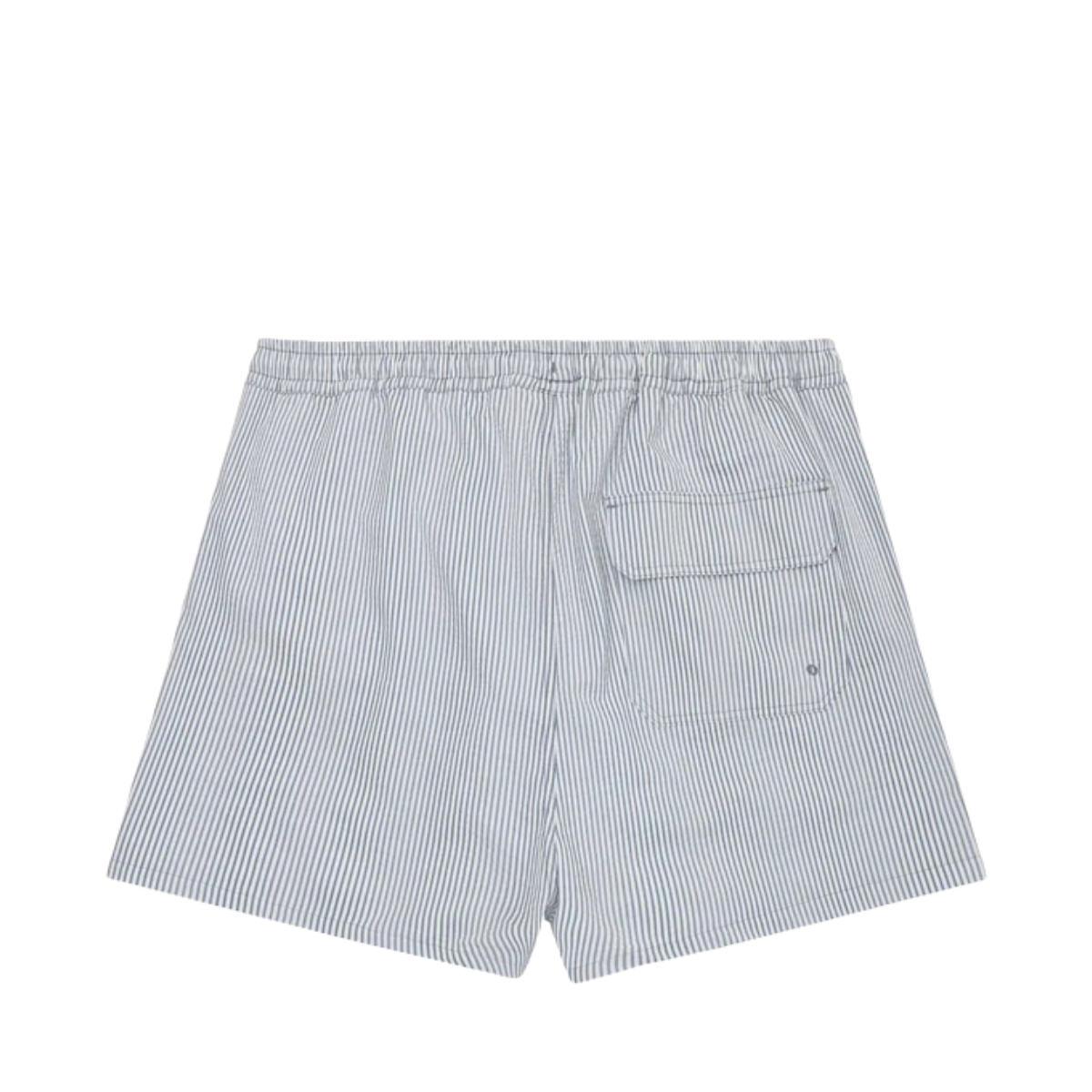 Mid-Thigh Stripe Seersucker Swimshorts - Blue stripe