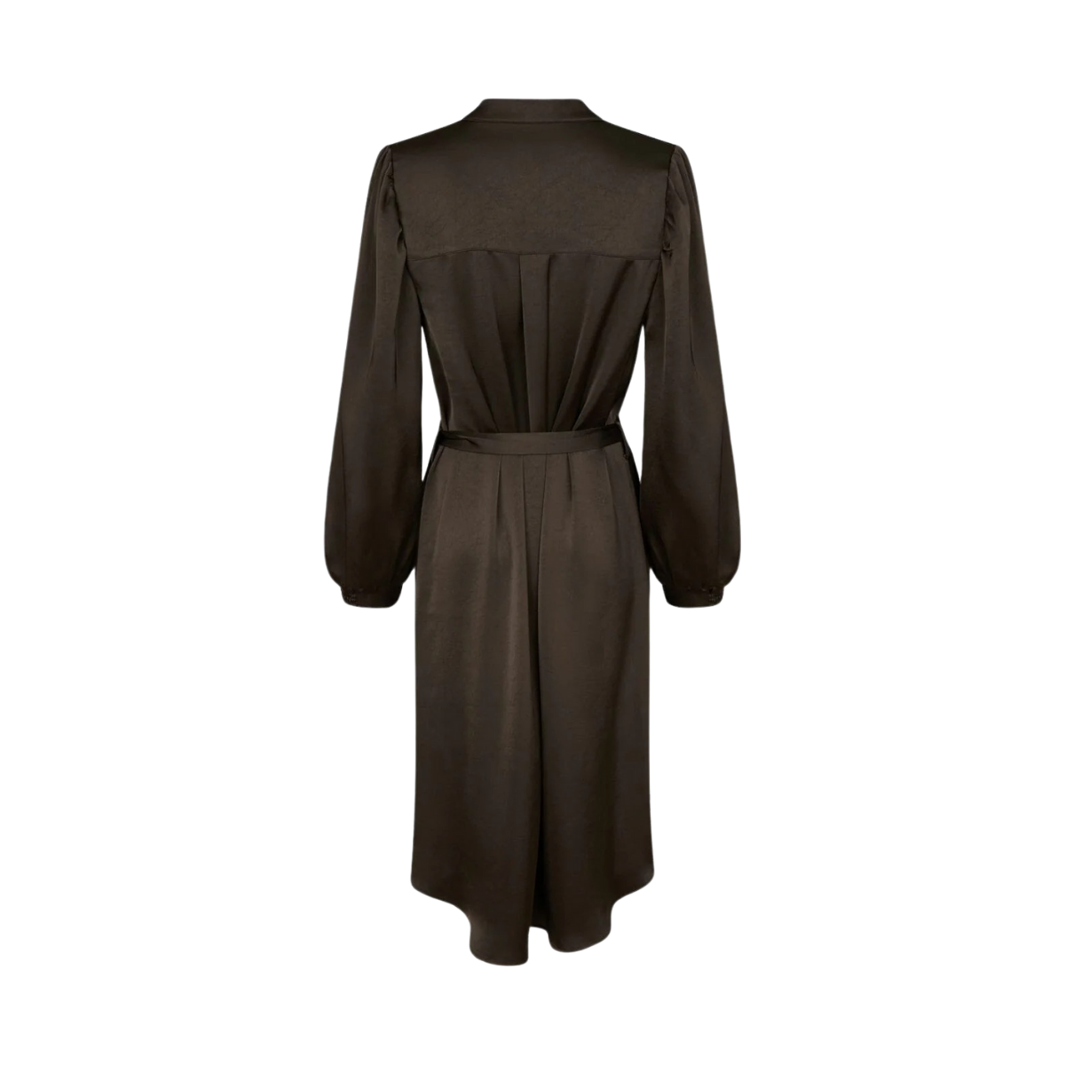 Rolana Heavy Sateen Dress - Dark Brown