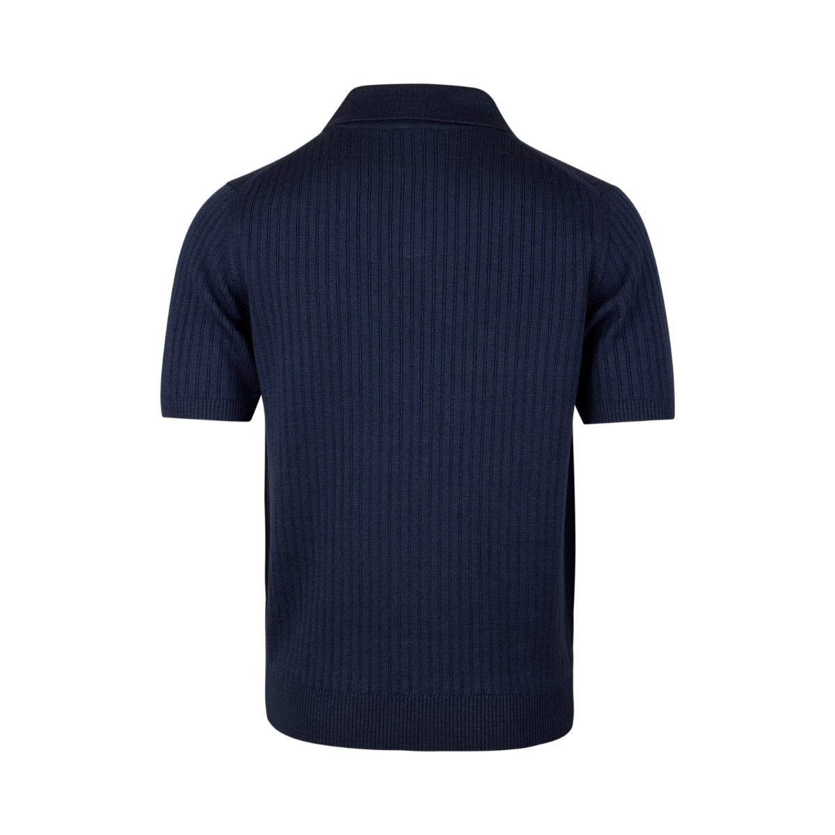 Polo Shirt Knitted Ribbed - Dark Blue