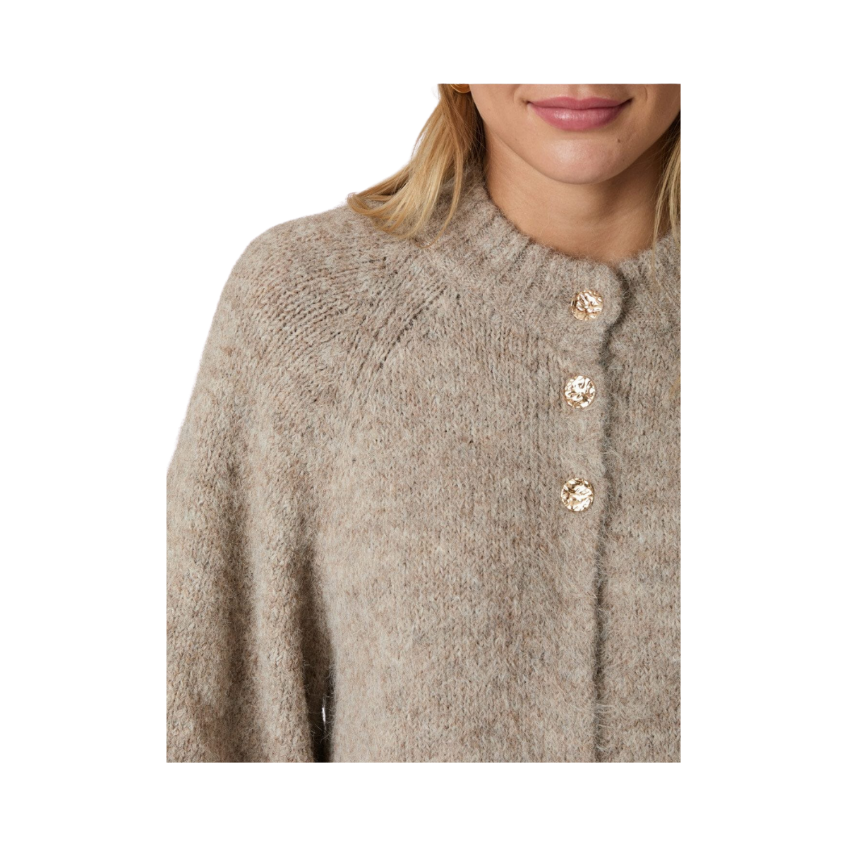 Benuta Fluffy Knit Cardigan - 976 Beige Melange