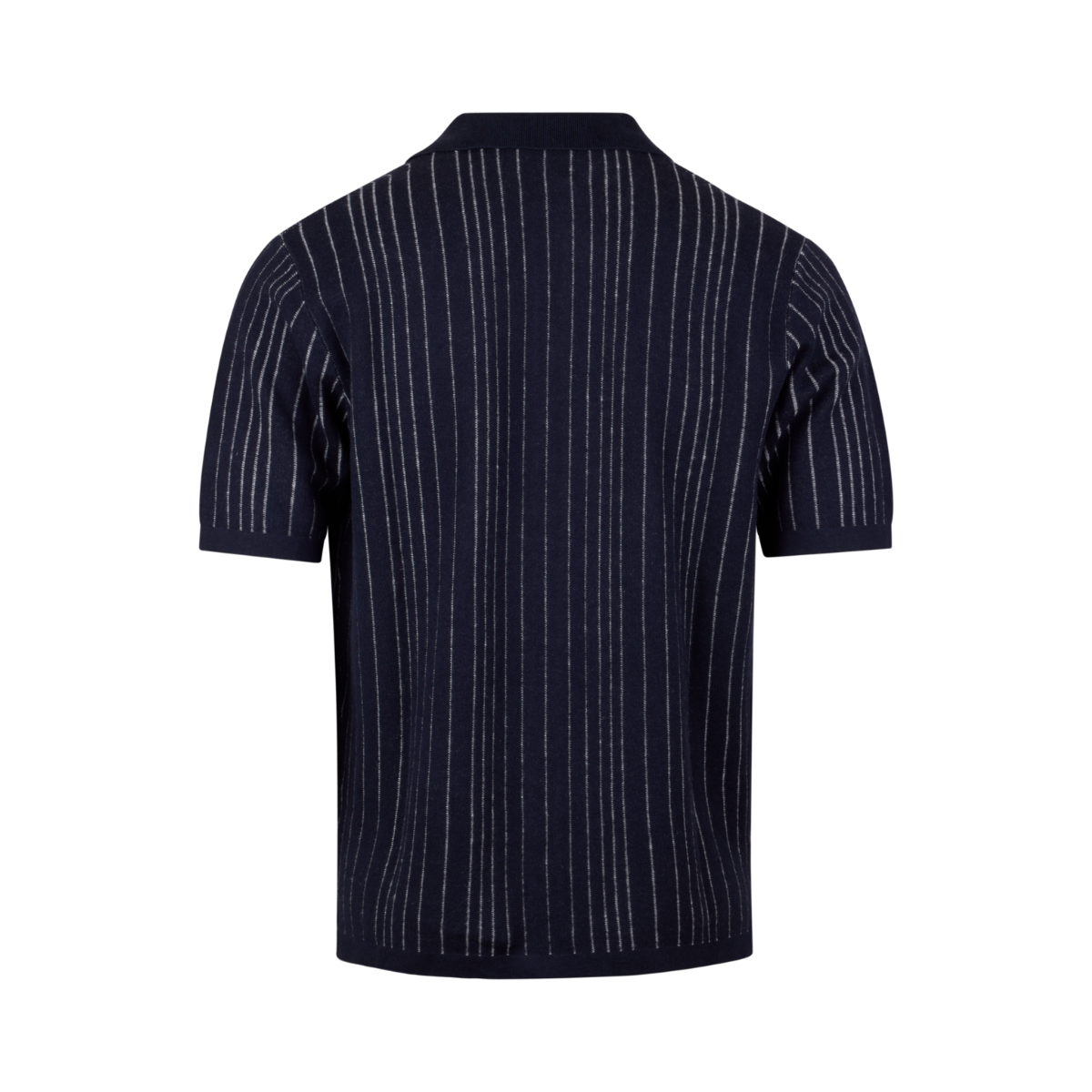 Polo Shirt Knitted Striped - Navy stripe