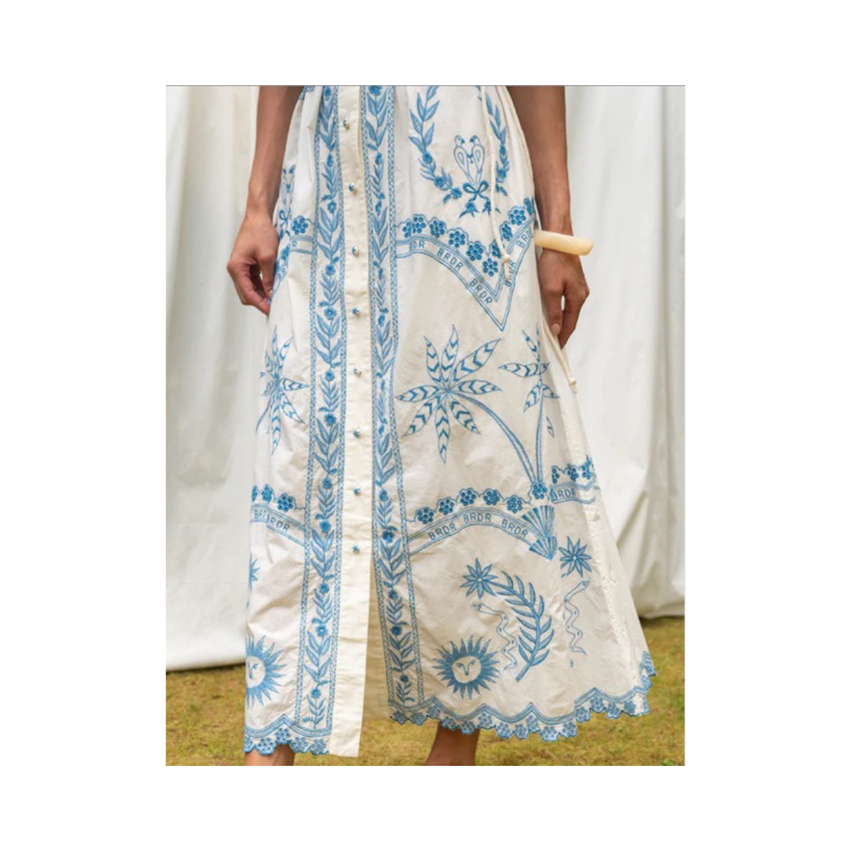 Beach Party Dress - Oyster/Blue Mix