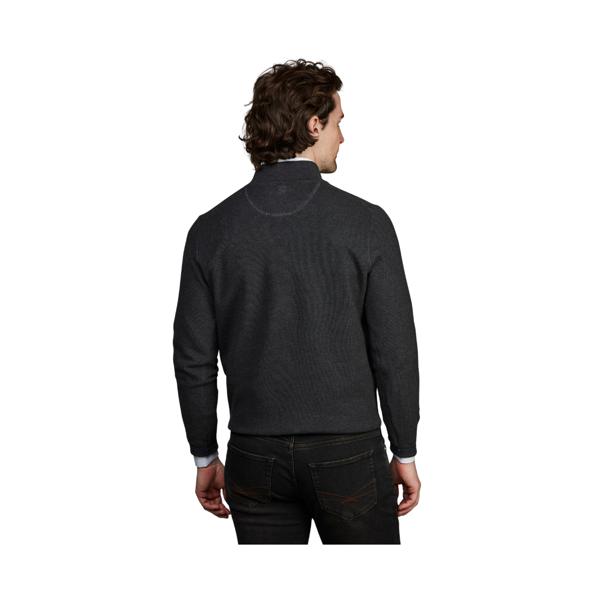 Half Zip Structure Knit - Antracit