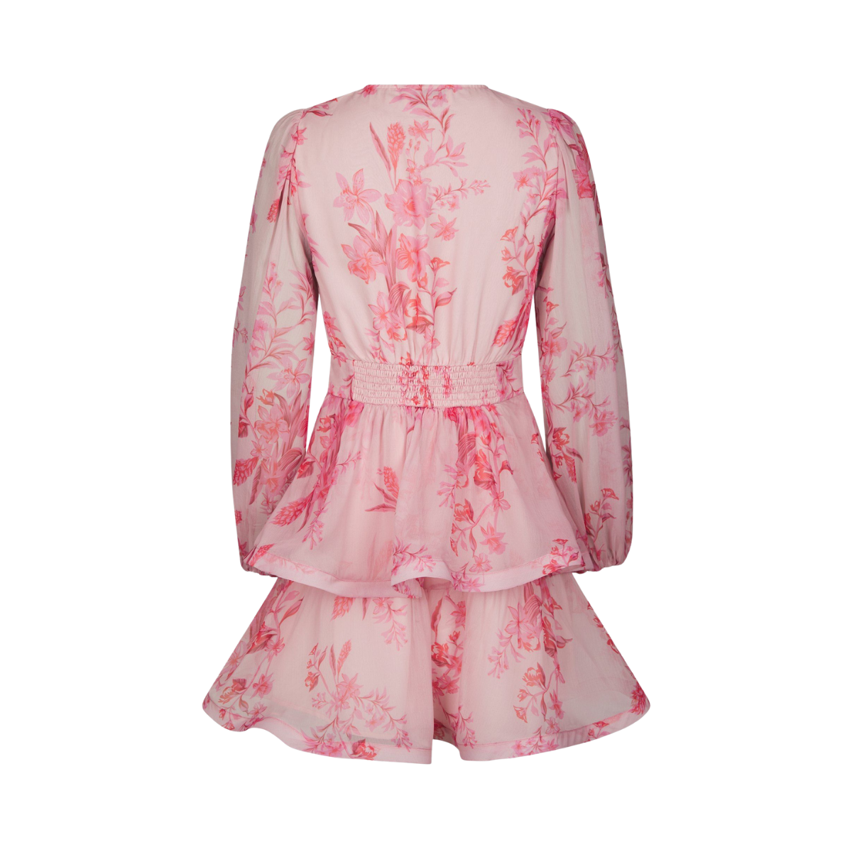 Rivana Print Chiffon Dress - Pink
