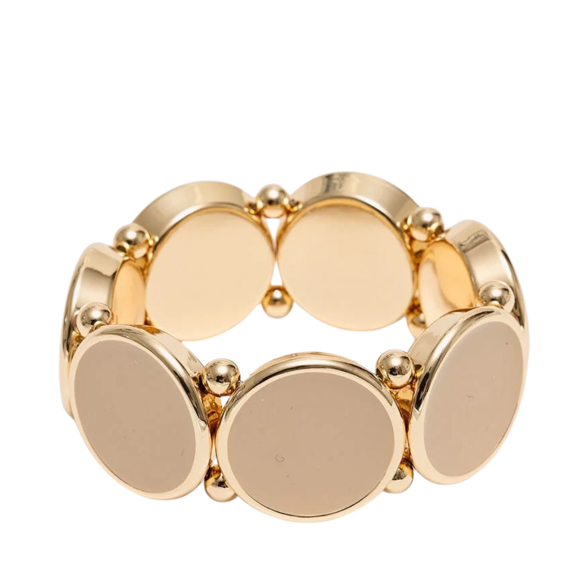 Ava Elastic Bracelet - Gold With Beige