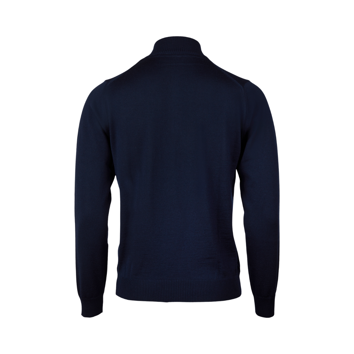 Sweater Knitted Half Zip Merino - Navy