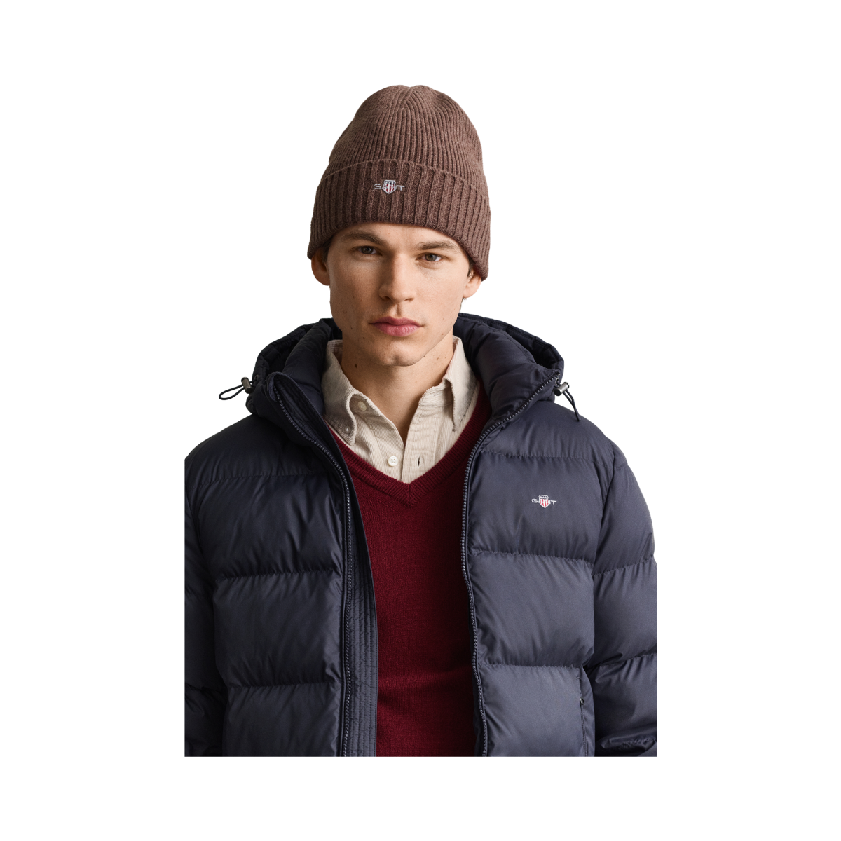 Unisex Shield Wool Beanie - Shadow Brown