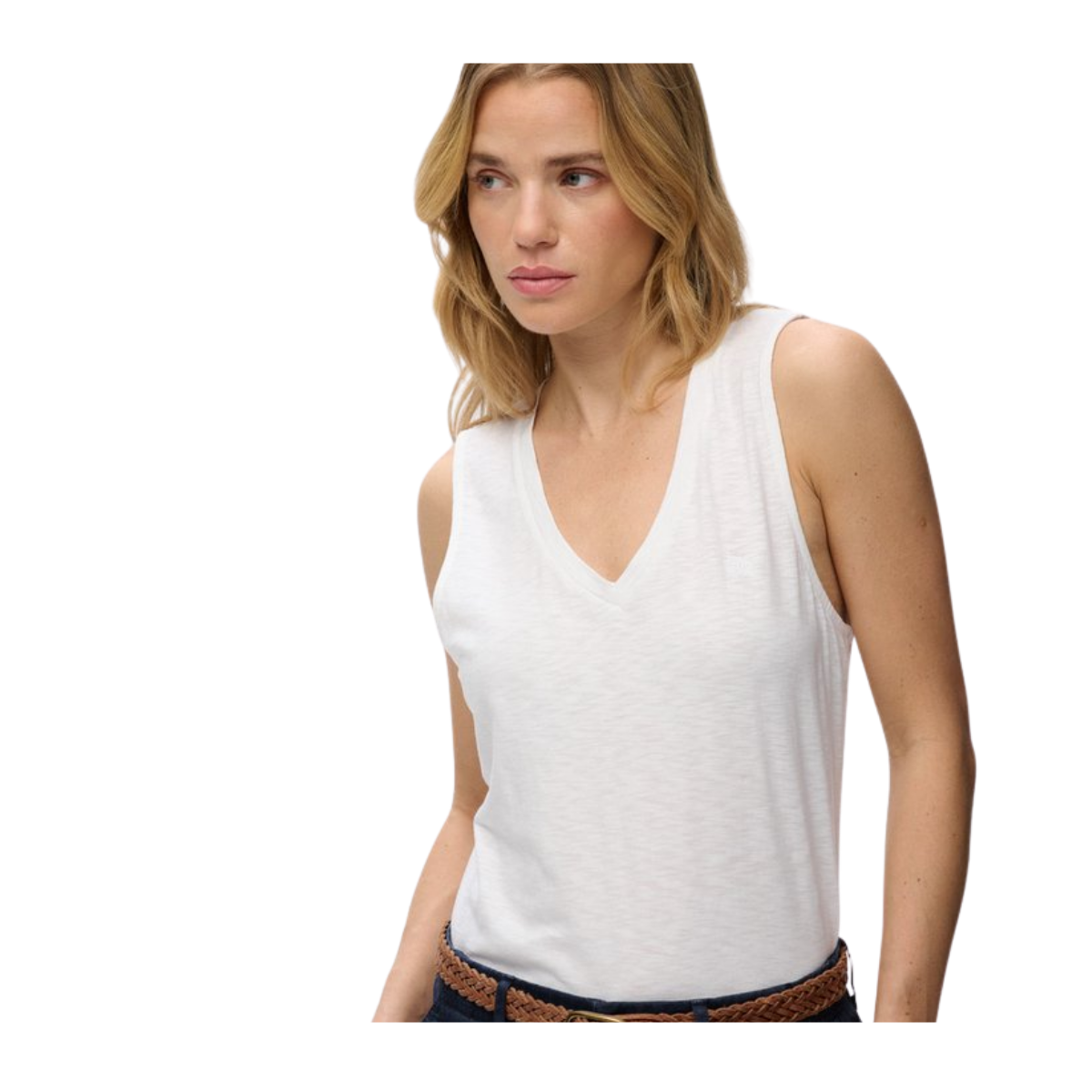 Studios Vee Neck Vest - 01C Optic