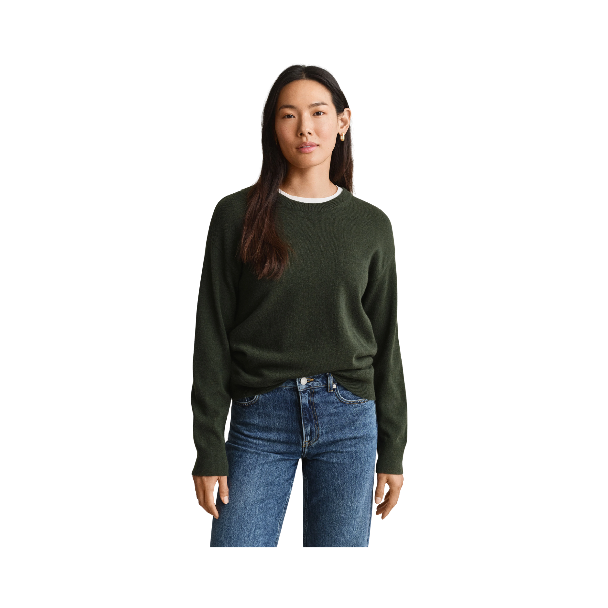 Superfine Lambswool C-Neck - Mossy Green