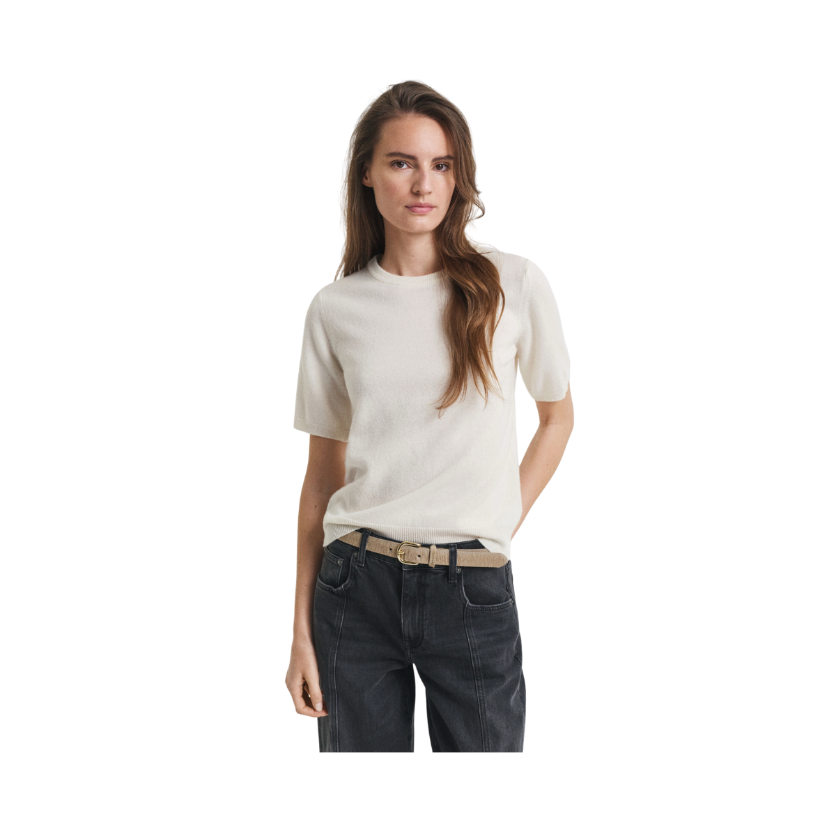 Superfine Lambswool SS C-Neck - Cream