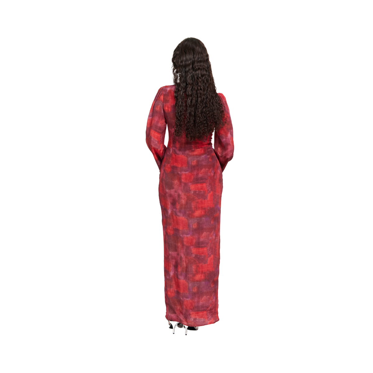 Aesthetic Dress - Red Blurr Print