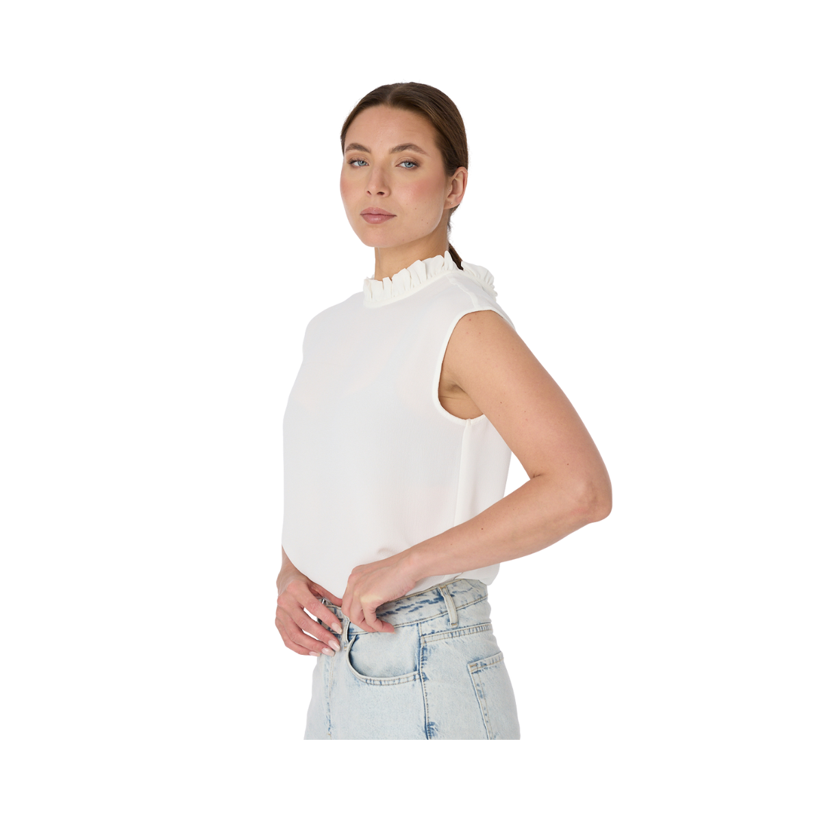 Emily frill top - White