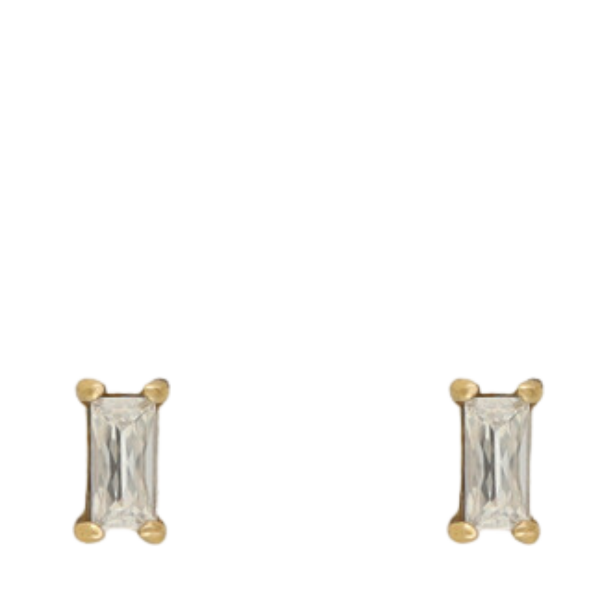 Earstud square strass - Gold