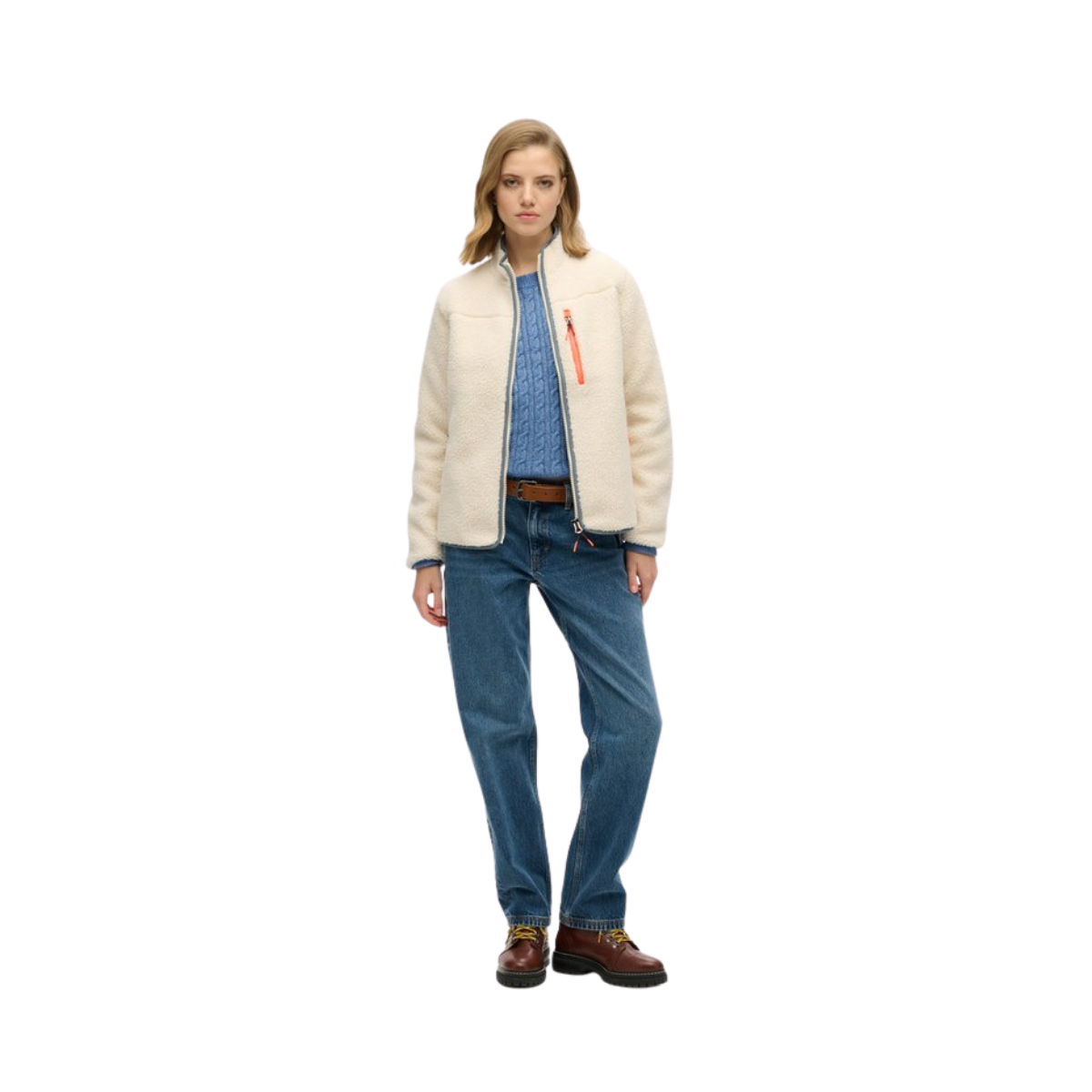 Outdoor Full Zip Fleece - 39E Ecru