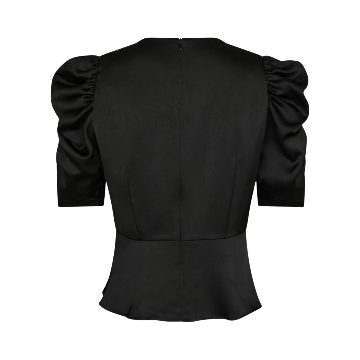 Benua Heavy Sateen Blouse - Black