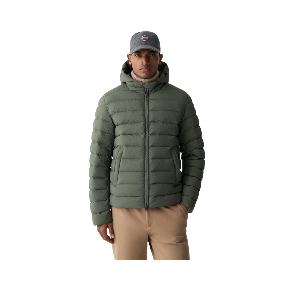 Mens Down Jacket with Hood - Underwood-Muddy