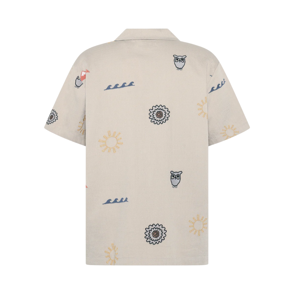 Organic Cotton Embroidery Shirt - Light feather gray