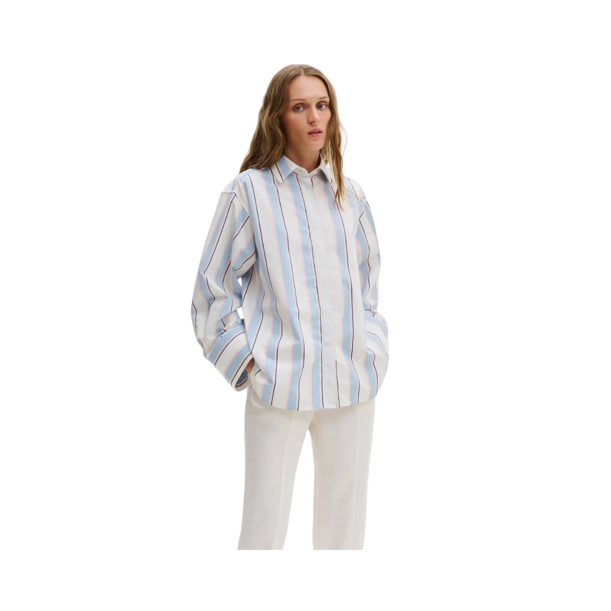 Classic Poplin Shirt - Sky Blue Stripe