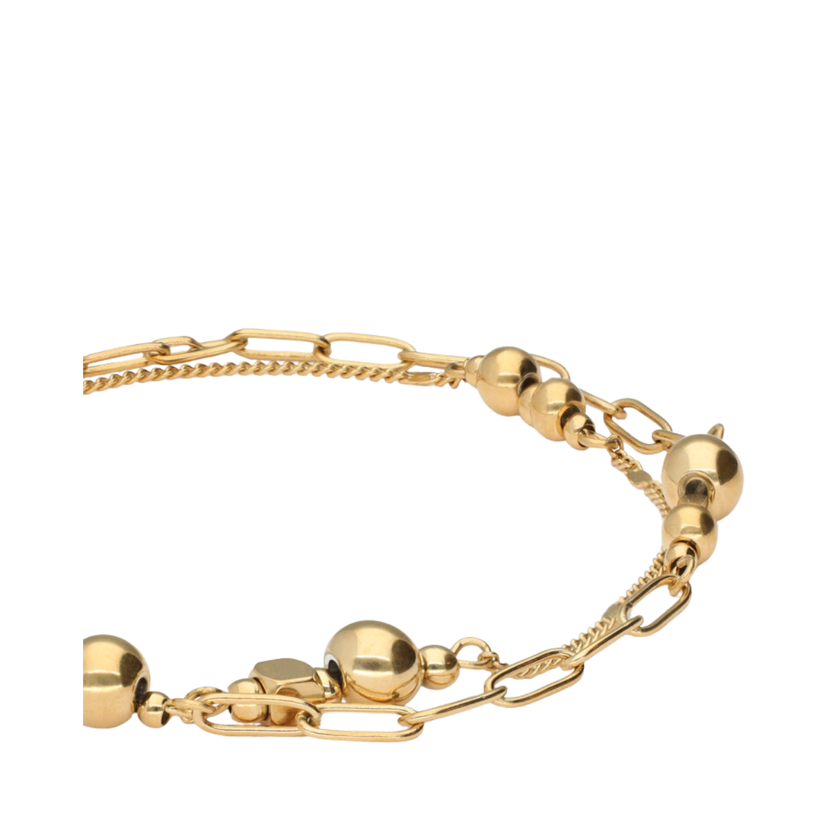 Bracelet double chain dots - Gold