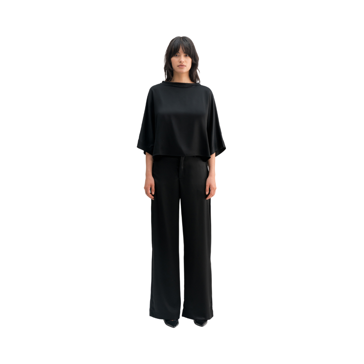 Thea Satin Tee - Black