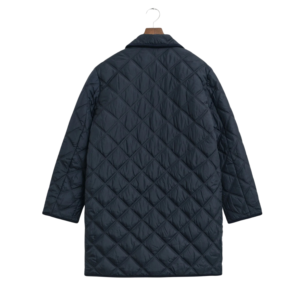 Quilted Coat With Cord Trim - Evening Blue