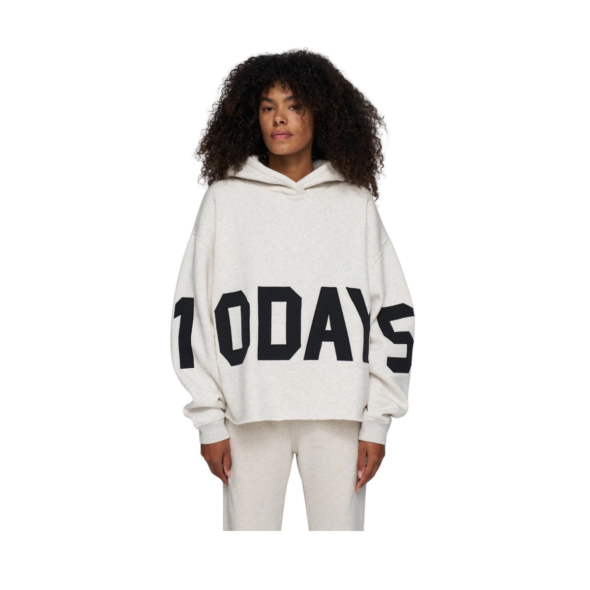 The statement Logo hoodie - Soft white melee