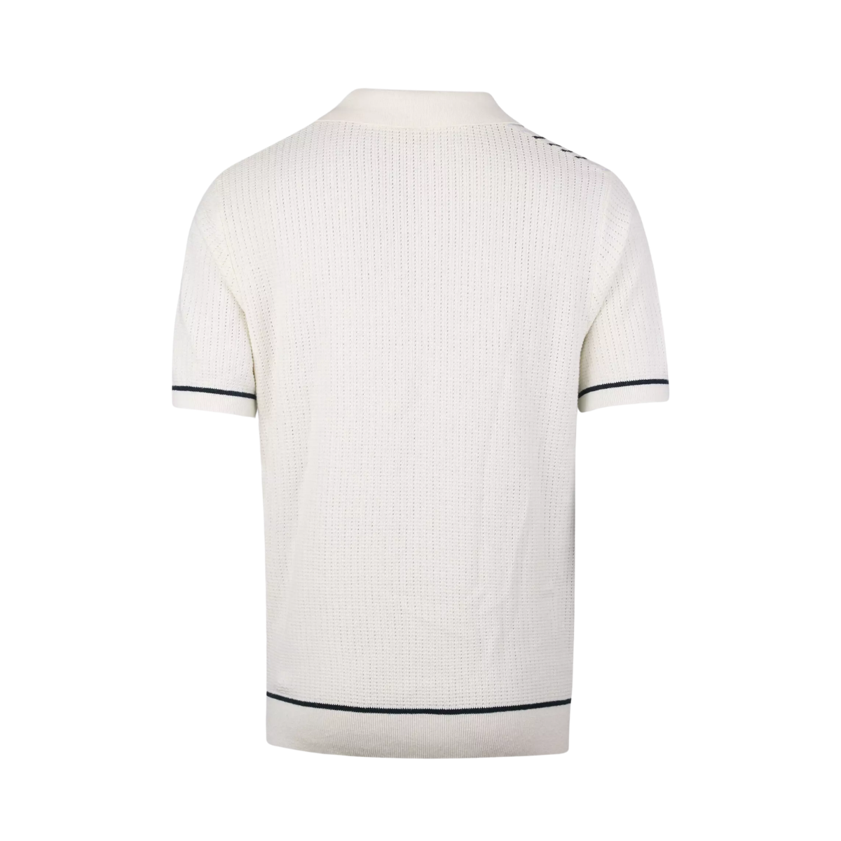 Polo Shirt Knitted Stripe - Offwhite Stripe