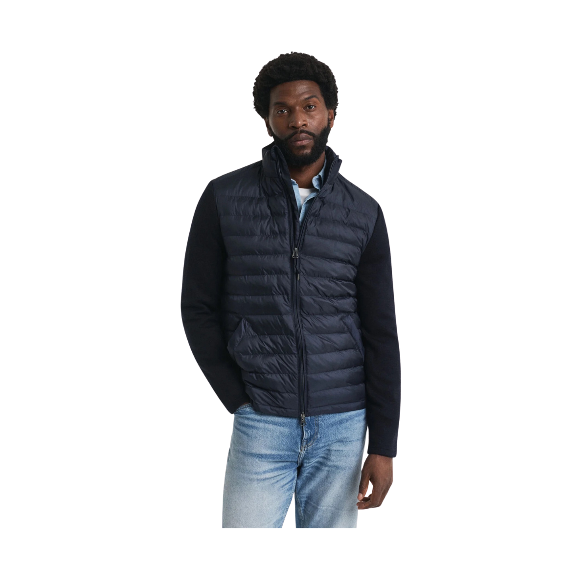 Mixed Media Jacket - 433 Evening Blue