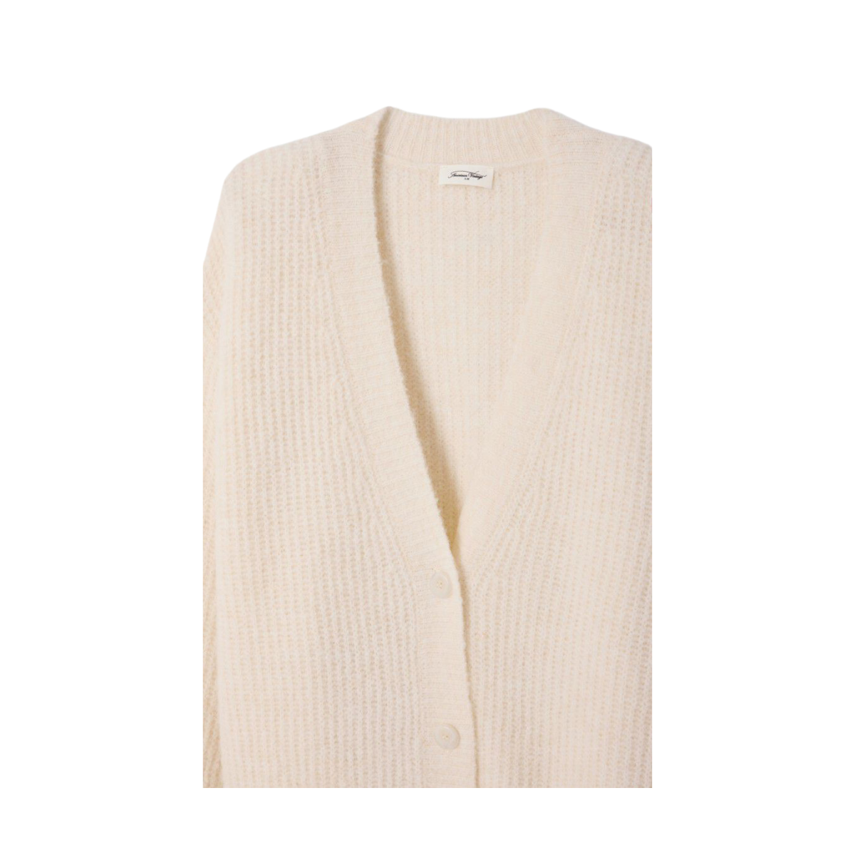 Gilet Court Ml Col V Boutonne - Nacre Chine