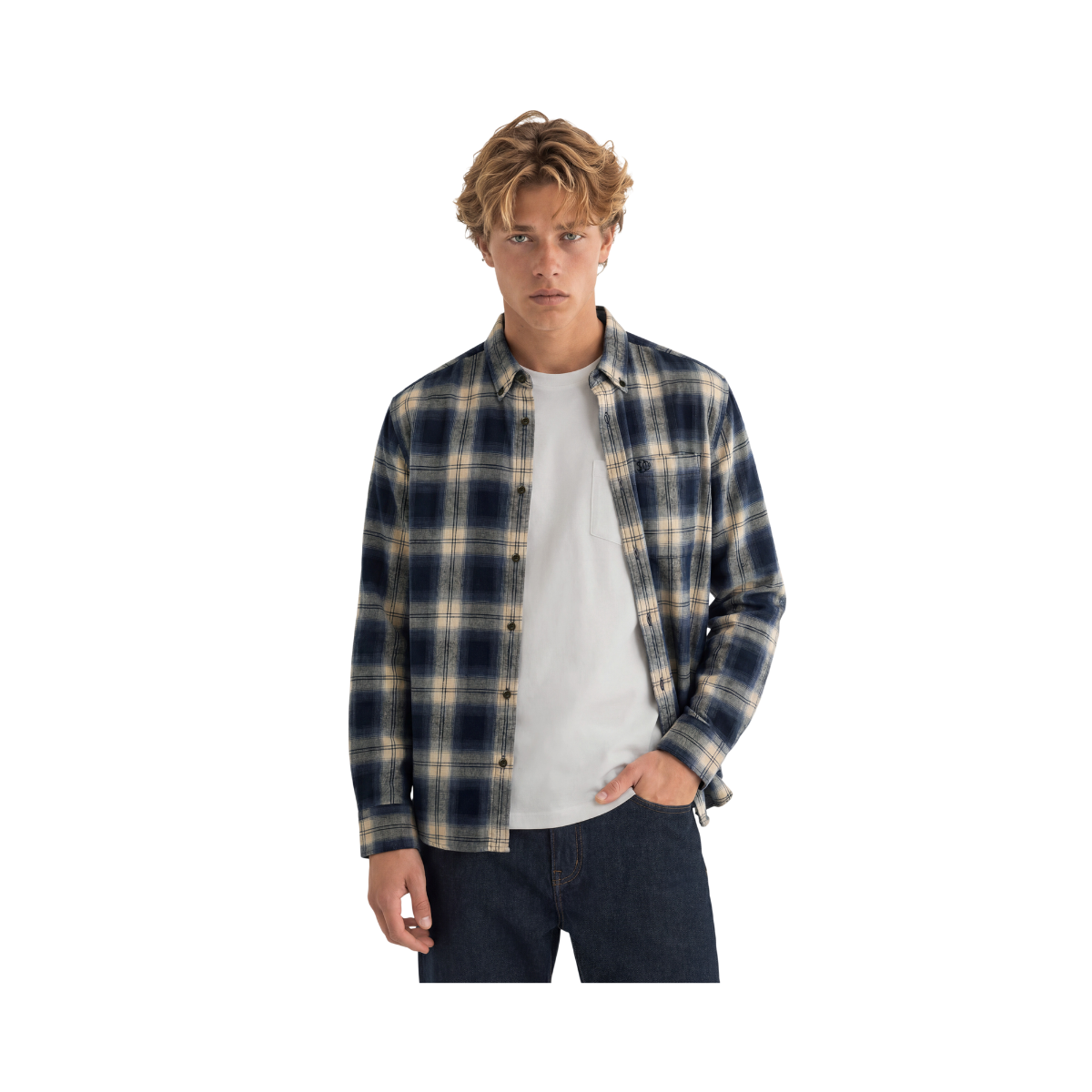 L/S Cotton Lumberjack Shirt - Cedar Check Navy