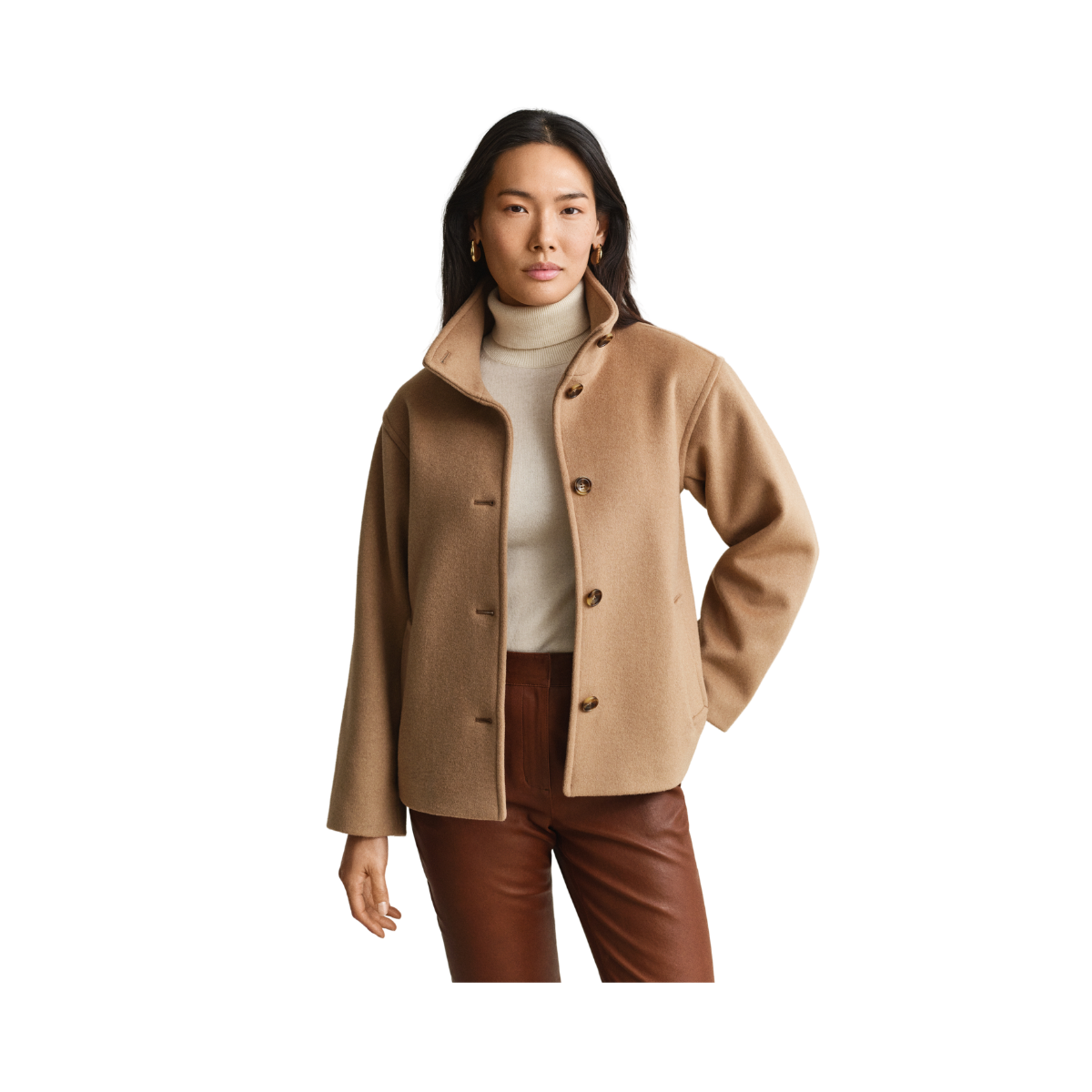 Wool Blend Jacket - Warm Khaki