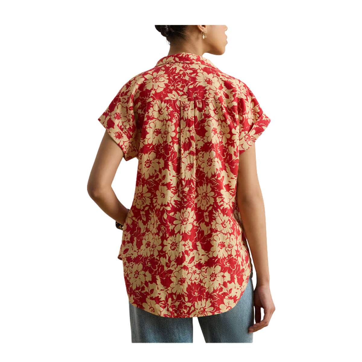 Woven Sport Shirt - Red/Tan