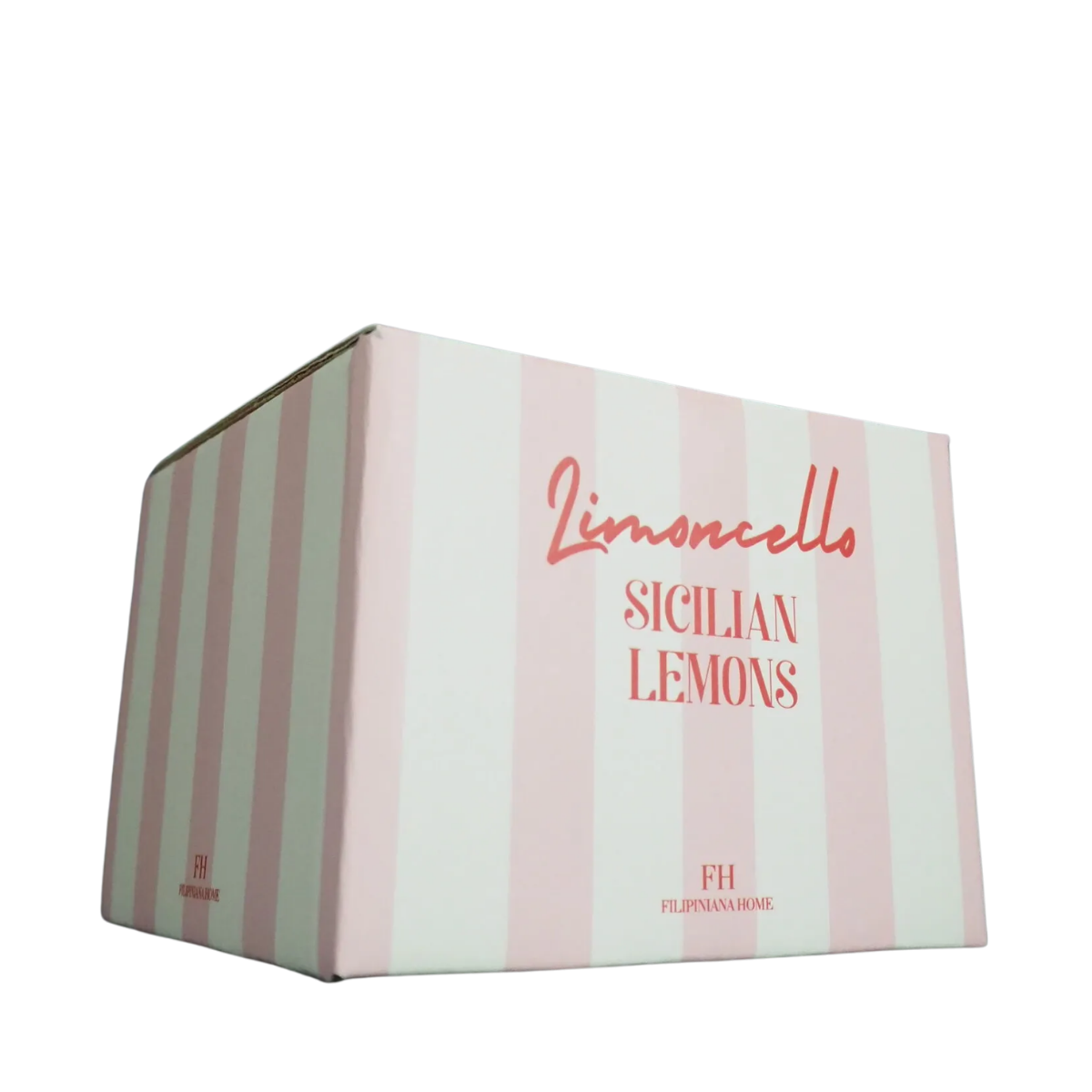 Striped Glass Candle Pink Berry - -