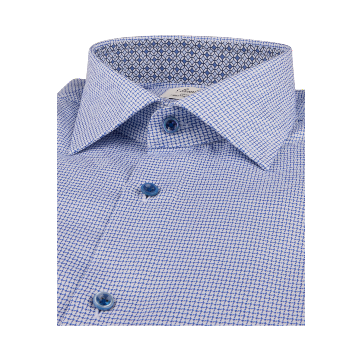 Fitted Body C75 RM cuff Contrast - Blue Check